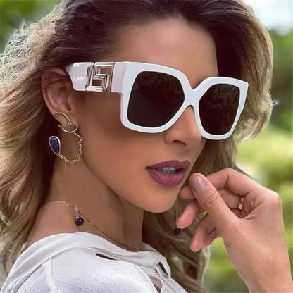 Light Luxury Square Large Frame Hollow Temples Catwalk Sunglasses