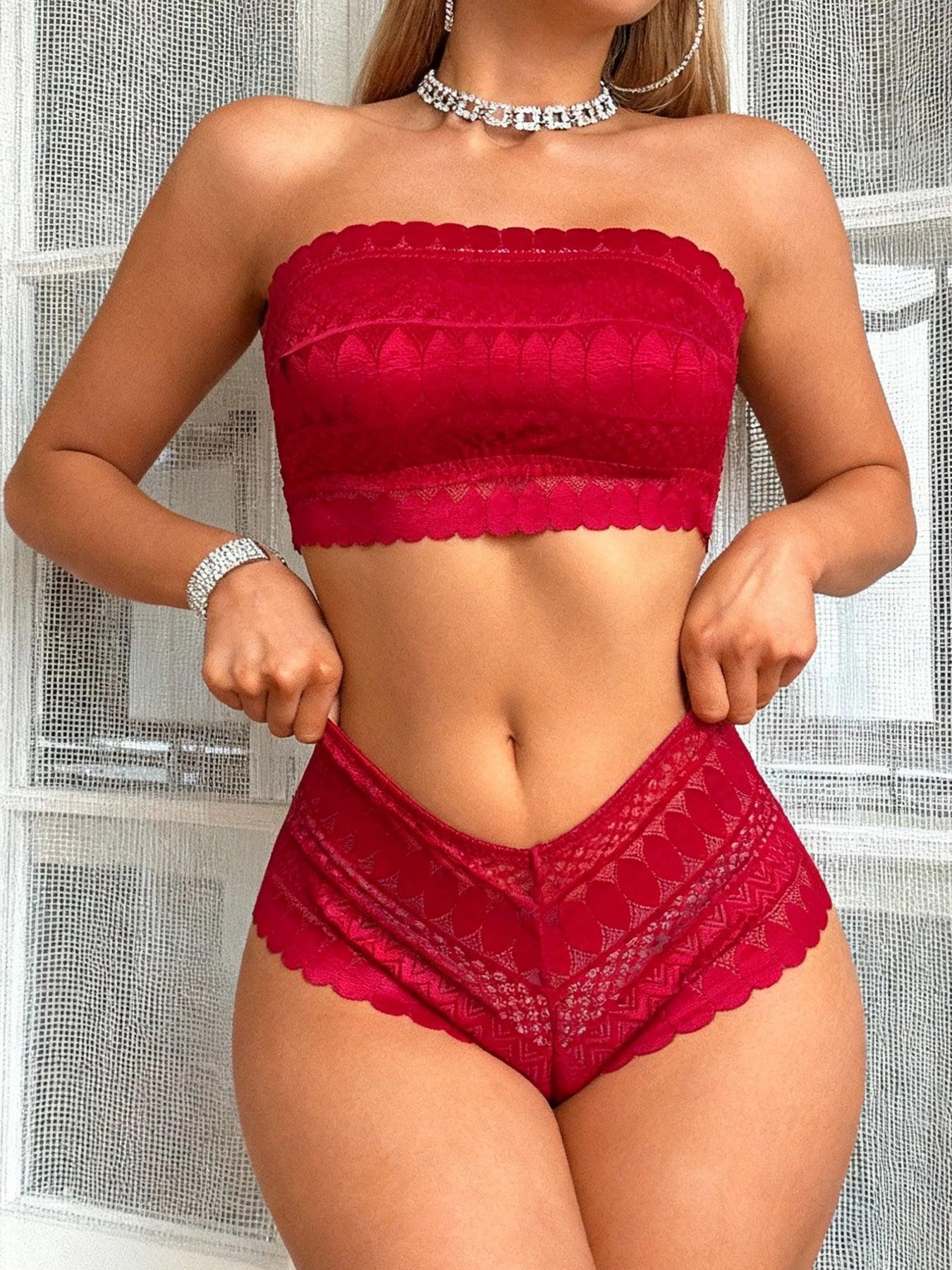 Strapless Bralette Set Lace Lingerie