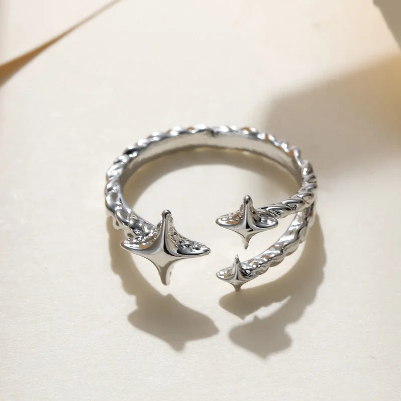 DANA Stainless Steel Smooth Metal Heart Rings