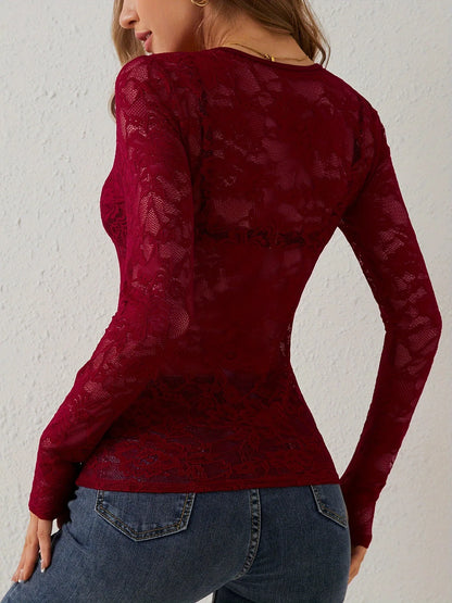 Sexy Base Layer Slim Flower Shirt