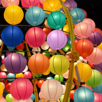 10/15/20/25/30cm Round Chinese Paper Lanterns Birthday Wedding Decor Gift