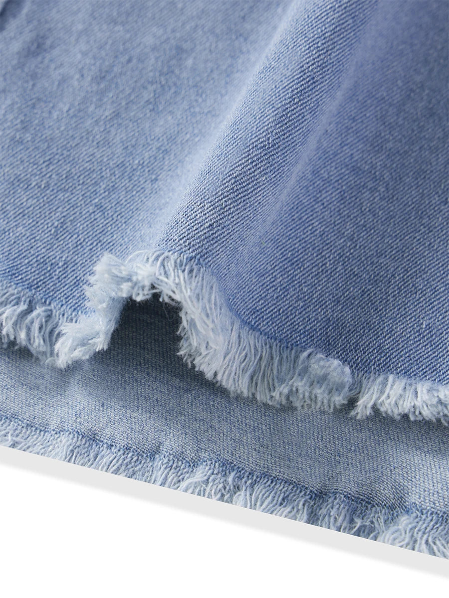 Falda vaquera larga de talle alto estilo maxi