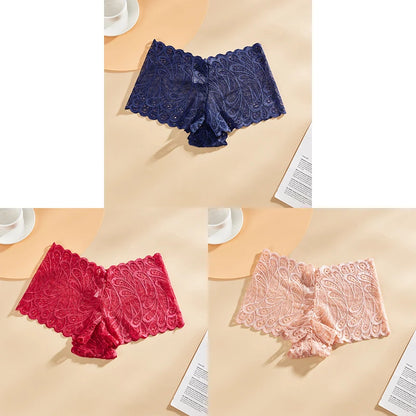 3PCS Mid-waist Lace Sexy Underwear Lingerie