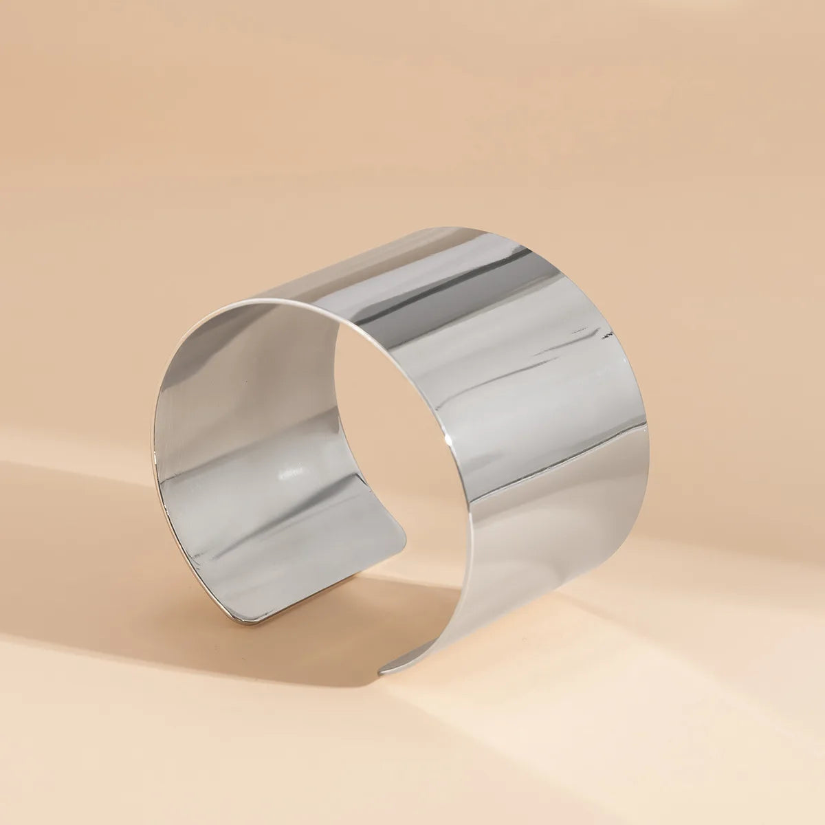 Punk Hiphop Wide Smooth Open Bangles Bracelet