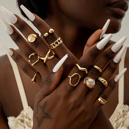 DANA Circle Geometry Opening Joint Rings Set