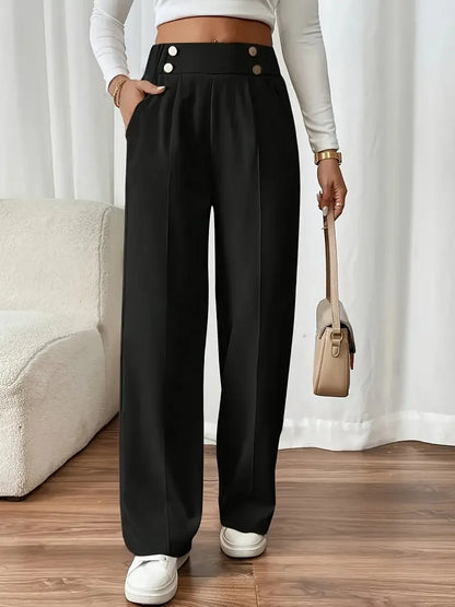High Waist Straight Wide Leg Pants