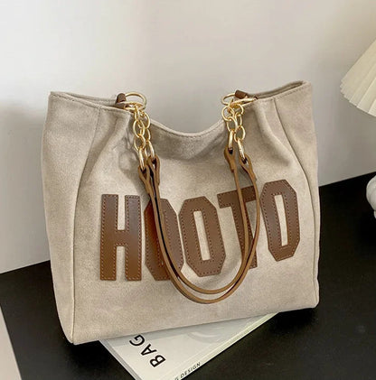 Letters Tote Canvas Campus Handbag Bolsa