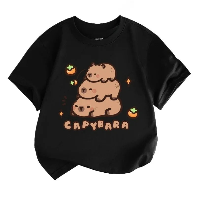 Capybara Printing Cute Short-Sleeved T-Shirt
