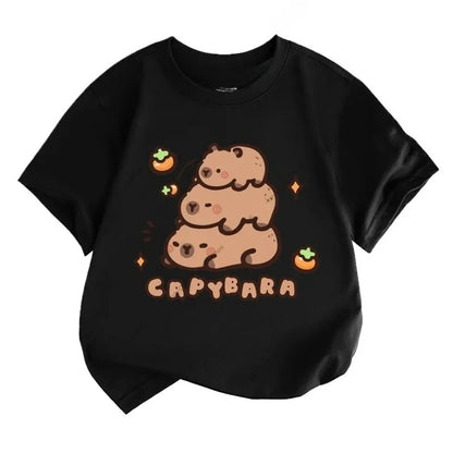 Capybara Printing Cute Short-Sleeved T-Shirt