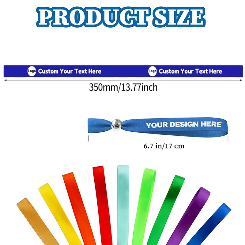 50Pieces Customizable Cloth Logo Fabric Wristband