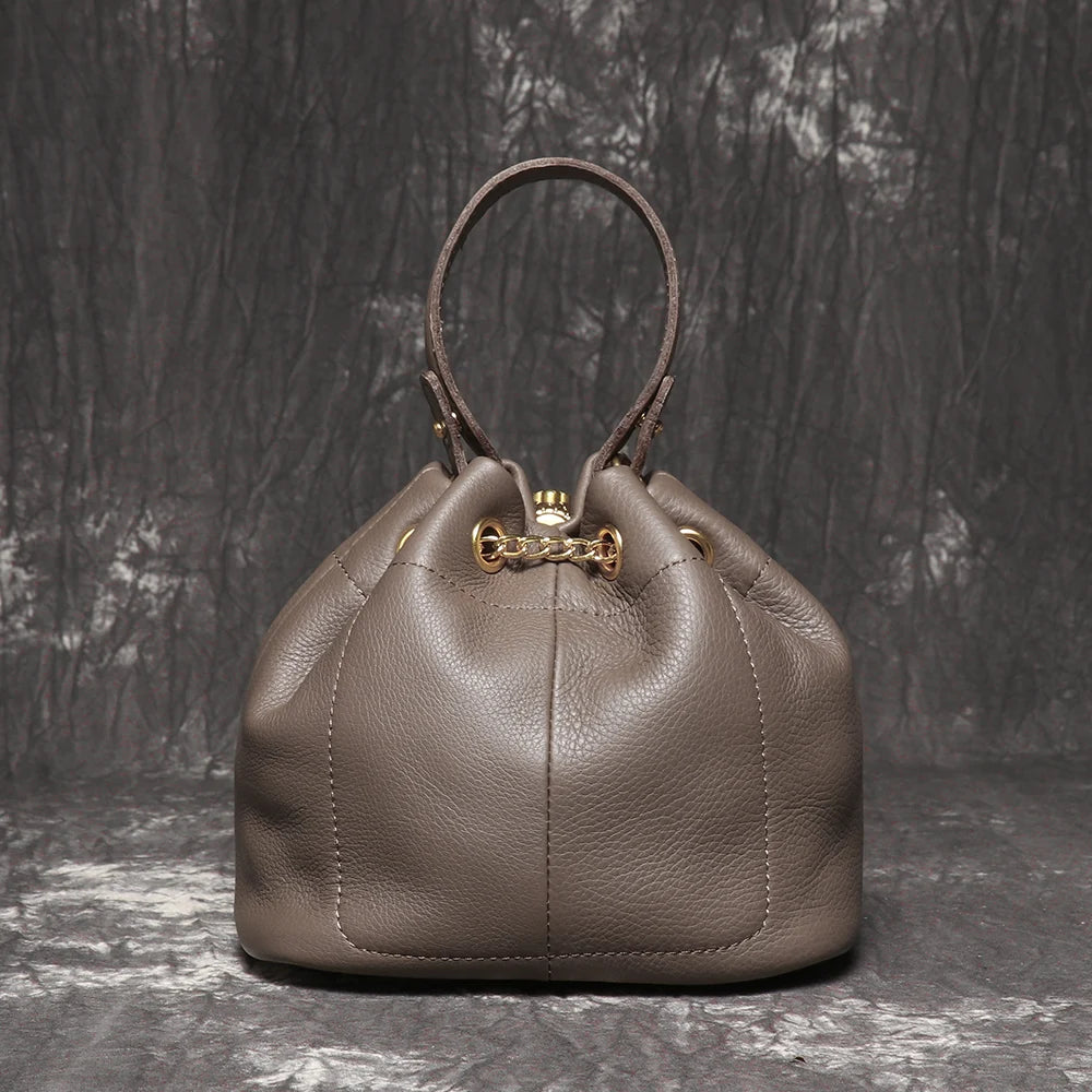 Genuine Leather Chain Crossbody Bag
