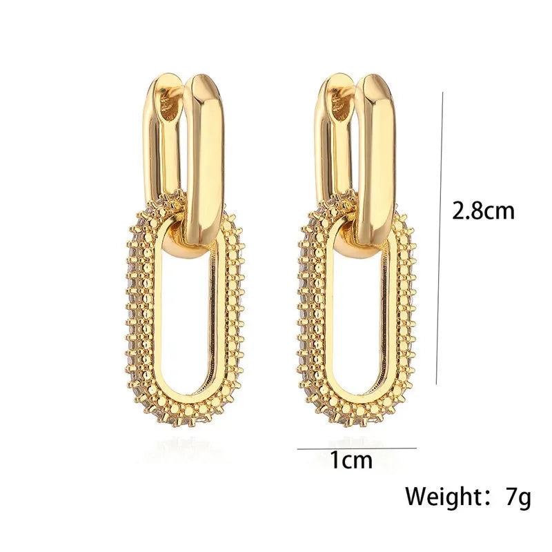 DANA Shiny Rhinestone Geometric Earrings
