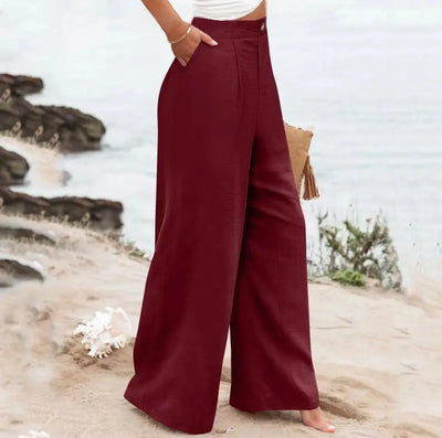 Cotton-Linen Casual Lightweight Elastic Waist Lounge Pants