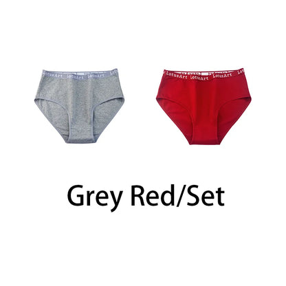 2PCS/Set Cotton Solid Panties Sexy Plus Size Lingerie