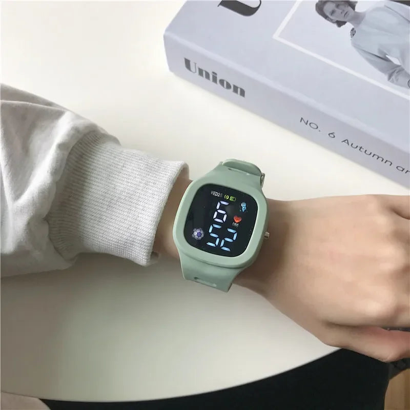 Electronic LED Digital Watch Casual Big Dial Silicone Watch Sports