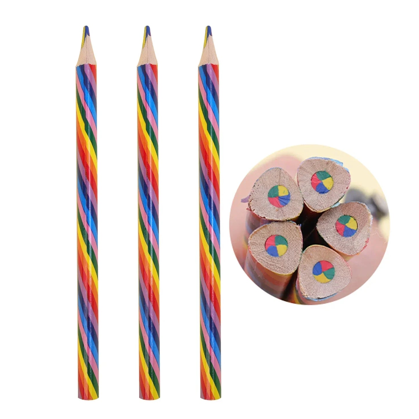 4 Color Concentric Rainbow Pencil Wooden Bulk Rainbow Pencil