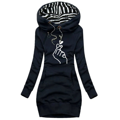 Sweater Long Sleeve Hoodie Dress A