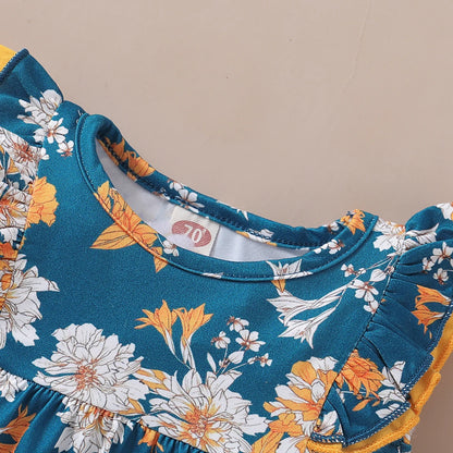 1-6T Sleeveless Flower T-shirt + Leggings Pants Set
