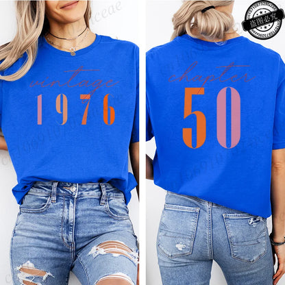Vintage 50th Birthday Aesthetic Classic 1976 Graphic 50 Bday Shirts