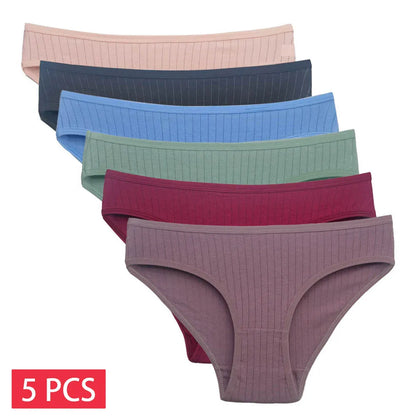 5 PCS/SET Cotton Sexy Underpants Intimates Lingerie Cotton Briefs Panties