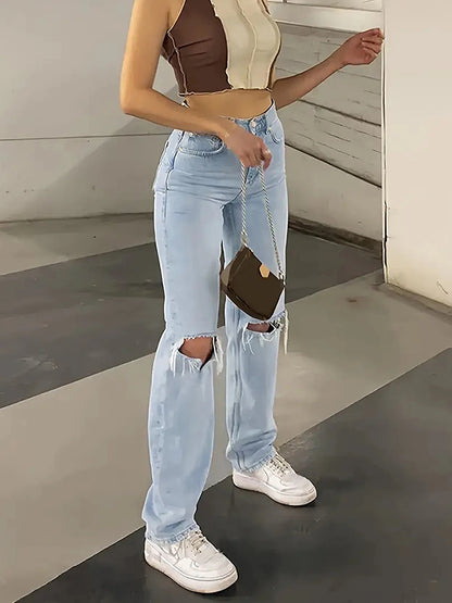 loose casual straight jeans