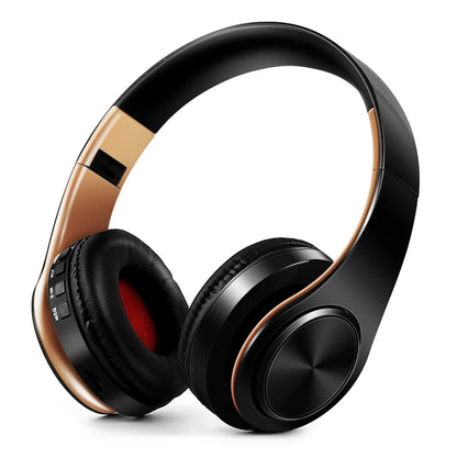 Gold Wireless Headphones Bluetooth Earphone Stereo Headset