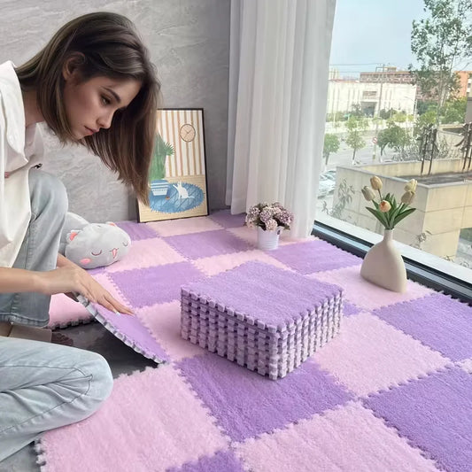 Soft Plush Foam Puzzle Mat Carpet Floor Rug Baby Play Mat