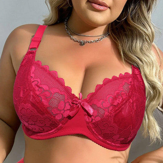 Sexy Thin Lace Underwear Soft Big Cup  Bra