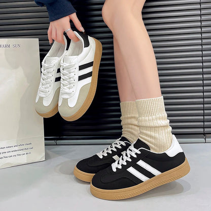 Casual Lace Up Flats Tennis  Walking Sneakers