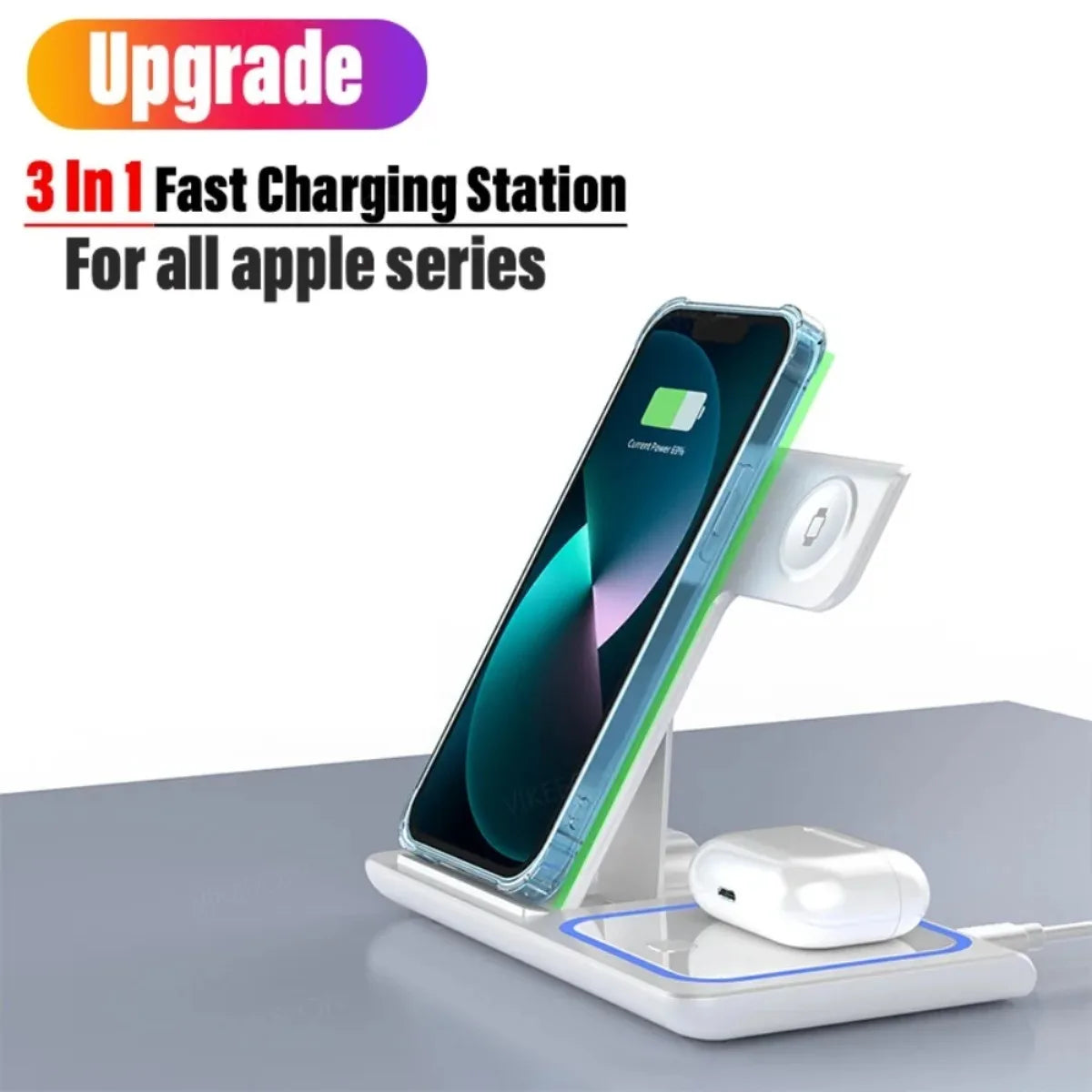 3 in 1 Wireless Travel Charger Stand For iPhone