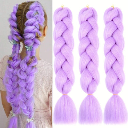 Braiding Hair Pre-stretched Purple Hair Extensions