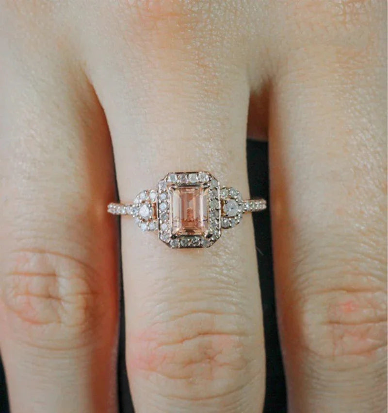 Luxury Cubic Zirconia Crystal Zircon Engagement Ring