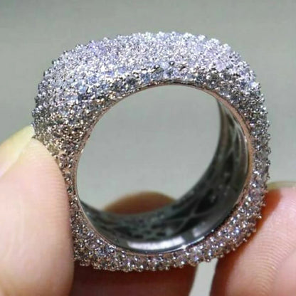 Luxury Crystal Cubic Zirconia Geometric Band Bridal Gorgeous Rings
