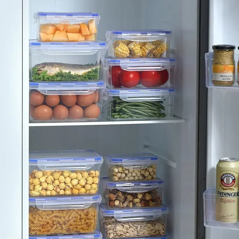 Sealed rectangular refrigerator storage box