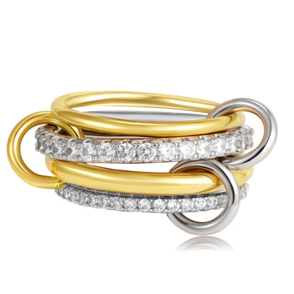 DANA Zirconia Gold Plated Rings Set