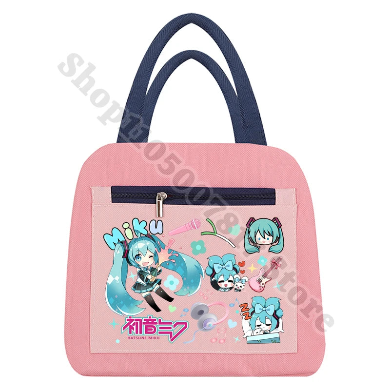 Girl Cartoon Printed Lunch Tote Casual Storage
