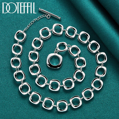 925 Sterling Silver Round Chain Necklace Jewelry