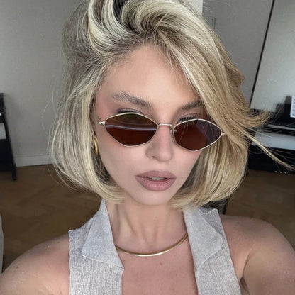 Protective Small Frame Polygon Sunglasses