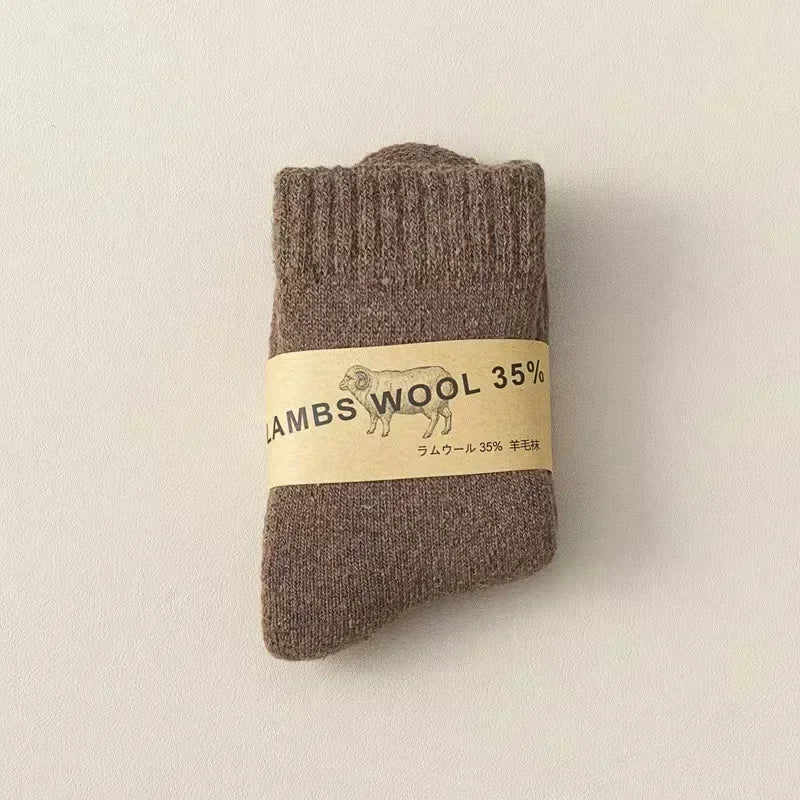 Winter 30% Wool Cashmere Warm Furry Sock Chic Solid Color Calf Sock