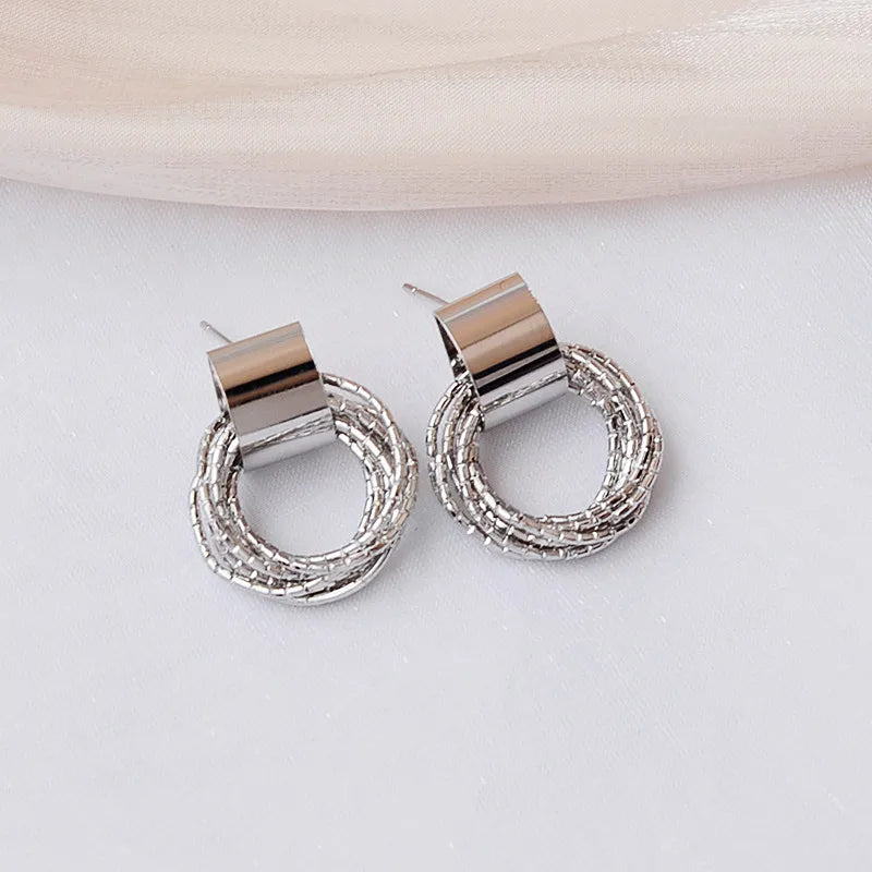 DANA Vintage Metal Round Drop Earrings