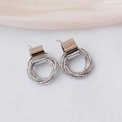 DANA Vintage Metal Round Drop Earrings