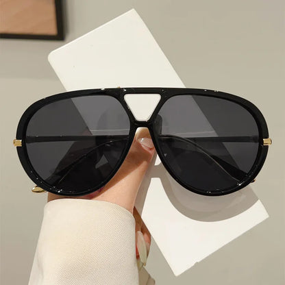 Y2k Large Frame Double Beam Sunglasses