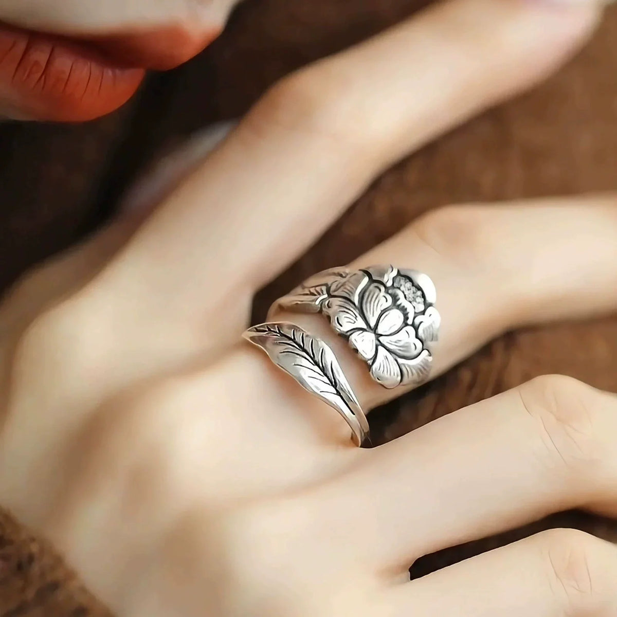 925 Sterling Silver Retro Hollow Wave Punk Hiphop Bohemia Rings