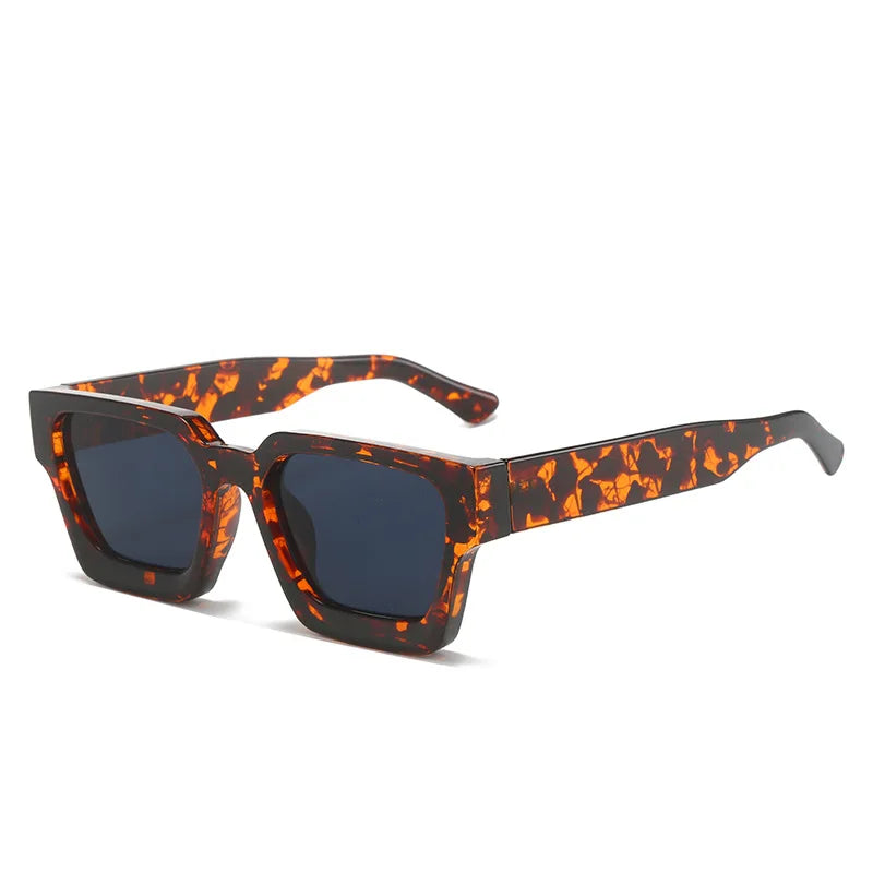 Square Luxury Retro Green Brand Designer Sun Glasses