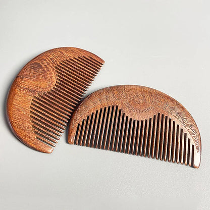 Natural Peach Wood Hair Comb Close Teeth Anti-static Brash