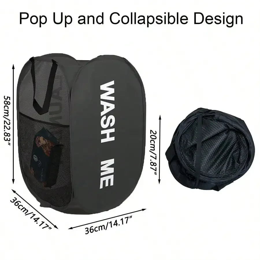 Portable Mesh Pop Up Laundry Hamper Wide