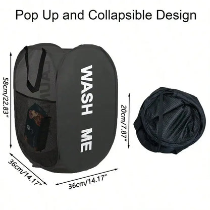 Portable Mesh Pop Up Laundry Hamper Wide