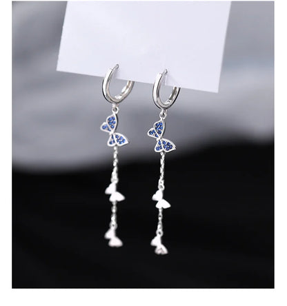 DANA 925 Diamond Butterfly Hoop Earrings