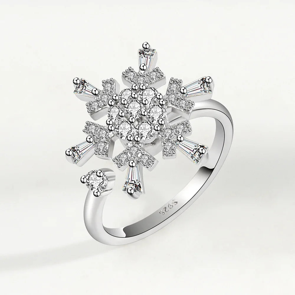 DANA 925 Silver Sunflower Diamond Zircon Ring