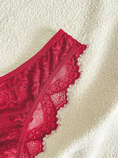 Eyelash Fancy lace strapping underwire Lingerie Set